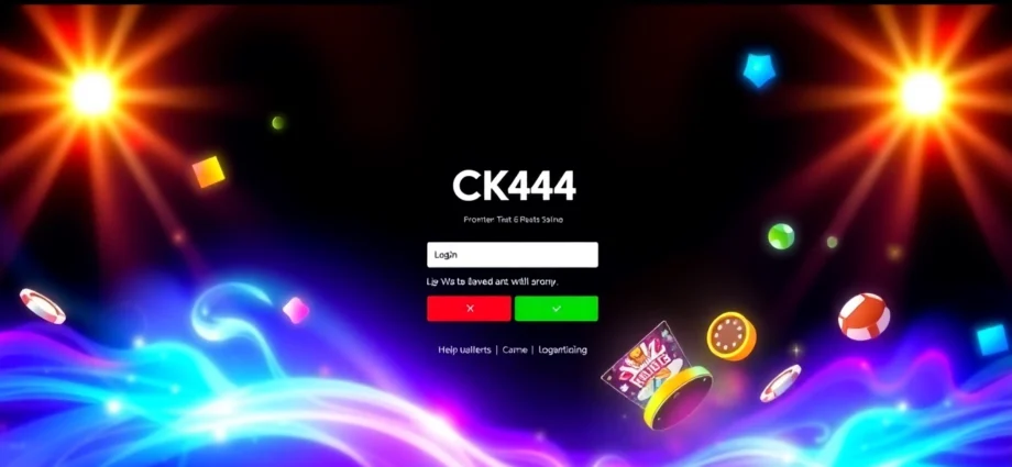 Engaging scene of a user quickly logging into ck444 login portal with vibrant casino visuals in the background, emphasizing fast access and secure gaming.