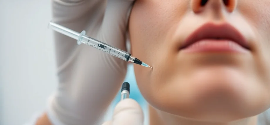 Fettwegspritze Zürich: Medical professional performing a precise injection in a clinical environment.