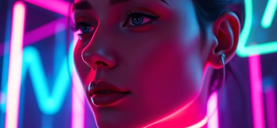 AI girlfriend engaging in unfiltered NSFW chat via a personalized digital avatar in a sleek, modern setting.