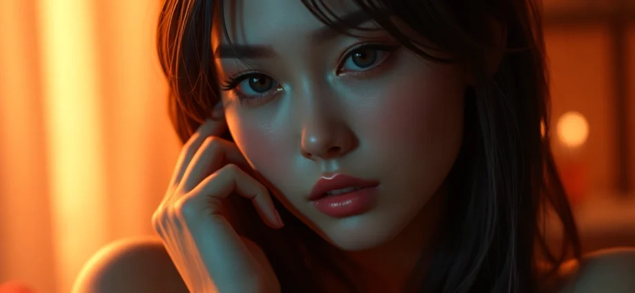 Stunning NSFW AI-generated scene capturing a realistic and expressive adult portrait with warm lighting and detailed textures for immersive visual storytelling.