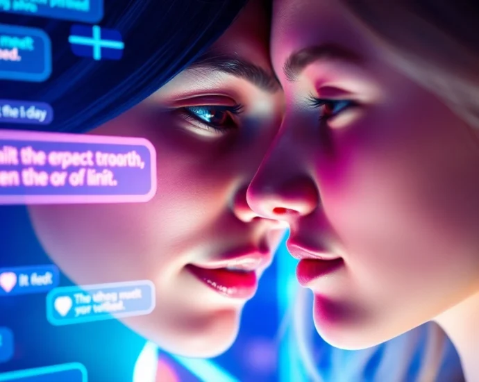 Screenshot of an engaging ai girlfriend app interface showing personalized chat with a virtual partner, highlighting user interaction and customization features.